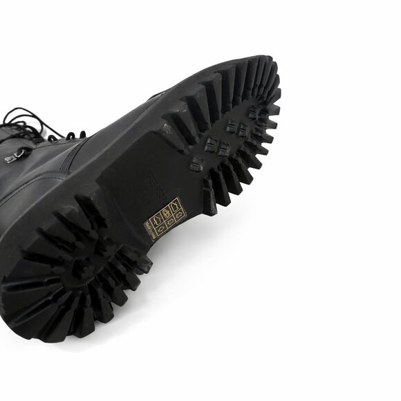 NEW Free People Miller Tall Lace-Up Boots Black Leather Combat Lug Sole 39.5 - Picture 5 of 5